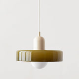Bauhaus Pendelleuchte Aus Farbigem Glas