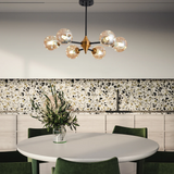 Moderner Kronleuchter aus geblasenem Glas